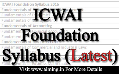 ICWAI Foundation syllabus