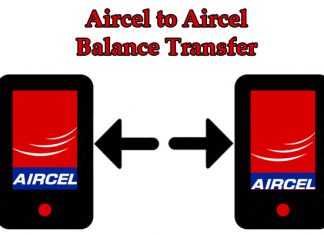 How to transfer balance from Aircel to Aircel
