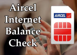 Aircel net Balance Check