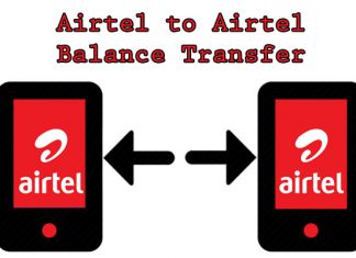 How to transfer balance from Airtel to Airtel