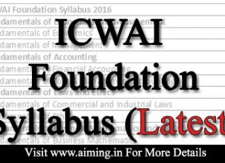 ICWAI Foundation syllabus