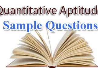 Quantitative Aptitude Sample Questions