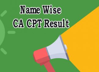 Name wise CA CPT Result