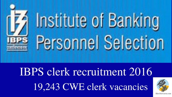 www.ibps.in IBPS clerk recruitment 2016