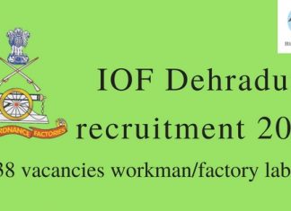 IOF Dehradun recruitment 2016