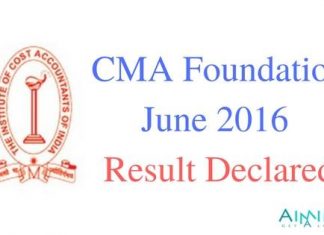 CMA Foundation Result June 2016