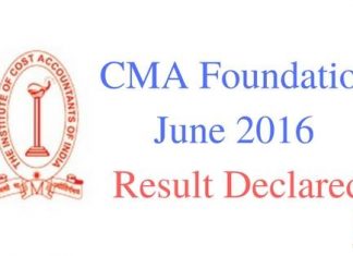 CMA Foundation Result June 2016