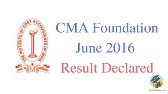 CMA Foundation Result June 2016