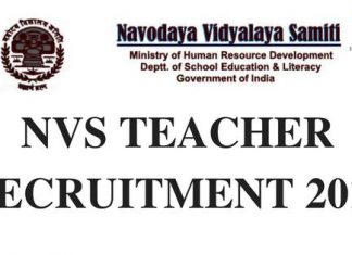 NVS Teachers Recruitment Apply Online at mecbsegov.in