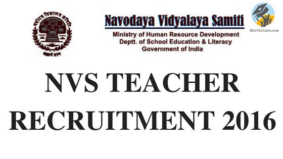 NVS Teachers Recruitment Apply Online at mecbsegov.in