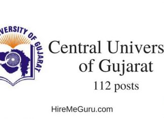 Central University of Gujarat Recruitment Apply Online at www.cug.ac.in