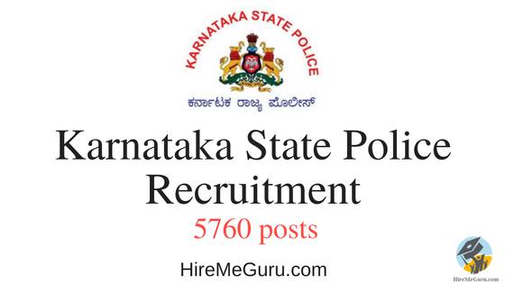 Karnataka State Police Recruitment Apply Online at www.ksp.gov.in