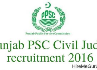 Punjab PSC Civil Judge Recruitment Apply Online at www.ppsc.gov.in