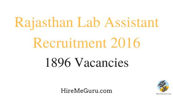 Rajasthan Lab Assistant Recruitment Apply Online at rsmssb.rajasthan.gov.in