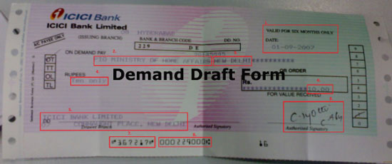 What Is Demand Draft Form Bank Charges For Creating A DD Details