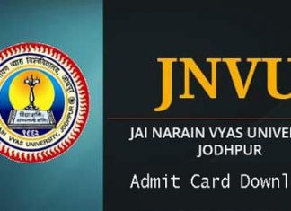 JNVU Admit Card