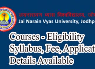 Jnvu Jodhpur Courses