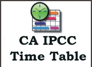 CA IPCC Time Table